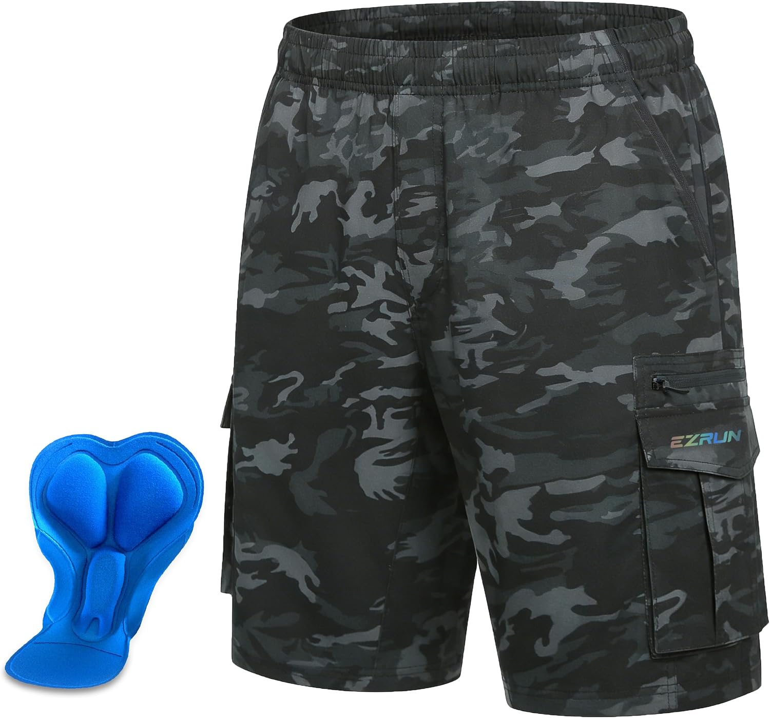 EZRUN Men's 3D Padded Mountain Bike Shorts Quick Dry Cycling Shorts
