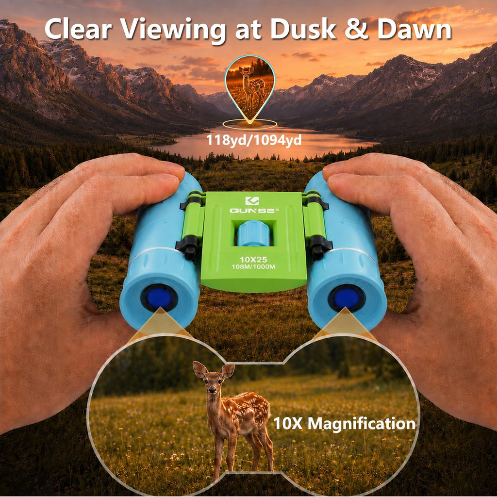 10x25 Binoculars for Adults Kids Waterproof Compact Bird Watching