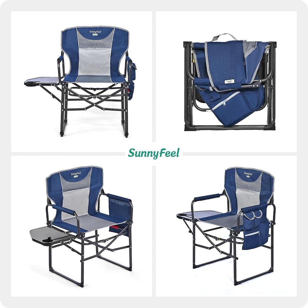 SUNNYFEEL Oversized DirectorsCamping Chair for Adults with Side Table