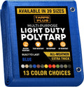 TarpsPlus Light-Duty 6 Mil Poly Tarps, Waterproof & Tear Resistant Temporary Cover, Multi-Purpose Tarp for Cars, Garden, Equipment, Camping & Outdoor Use, Blue 20' x 20'
