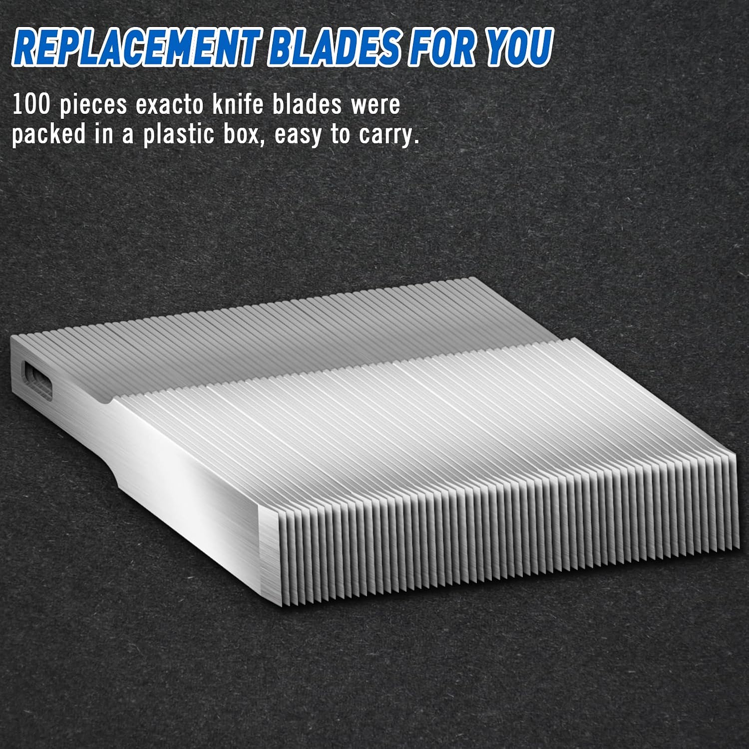 DIYSELF 100 Pack Exacto Blades Refills #17, Carbon Steel Chisel Blades