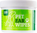 Pet Ear Wipes Dogs Itch Relief 120 Count 1 Pack