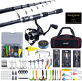 Goture Fishing Rod and Reel Combo, Red Telescopic Fishing Pole with Full Starter Kit & Carrier Bag, Portable 24T Travel Spinning Rod for Bass Trout, Freshwater Beginners Gift