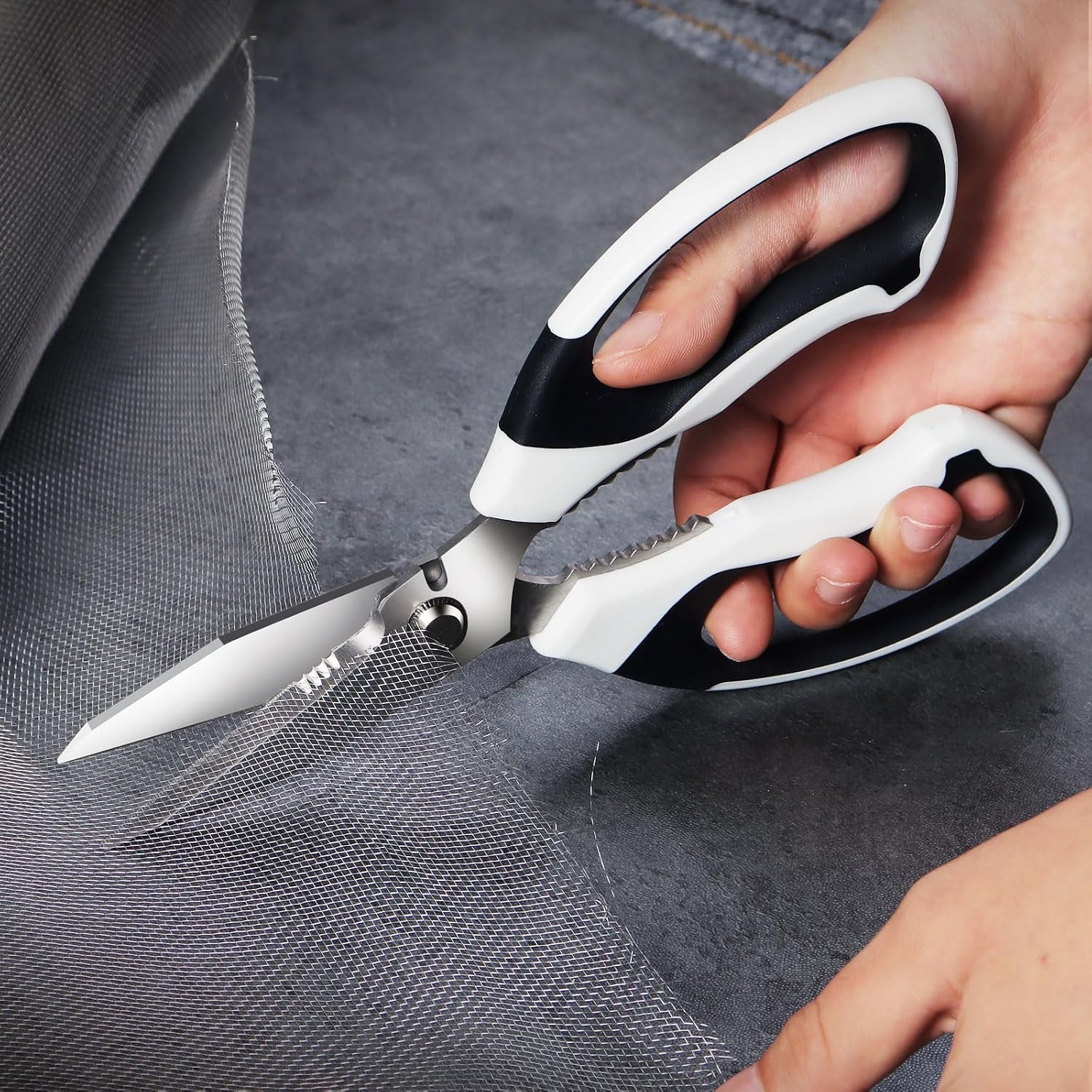BoFuYuan Utility Scissors All Purpose heavy duty 8-Inch White