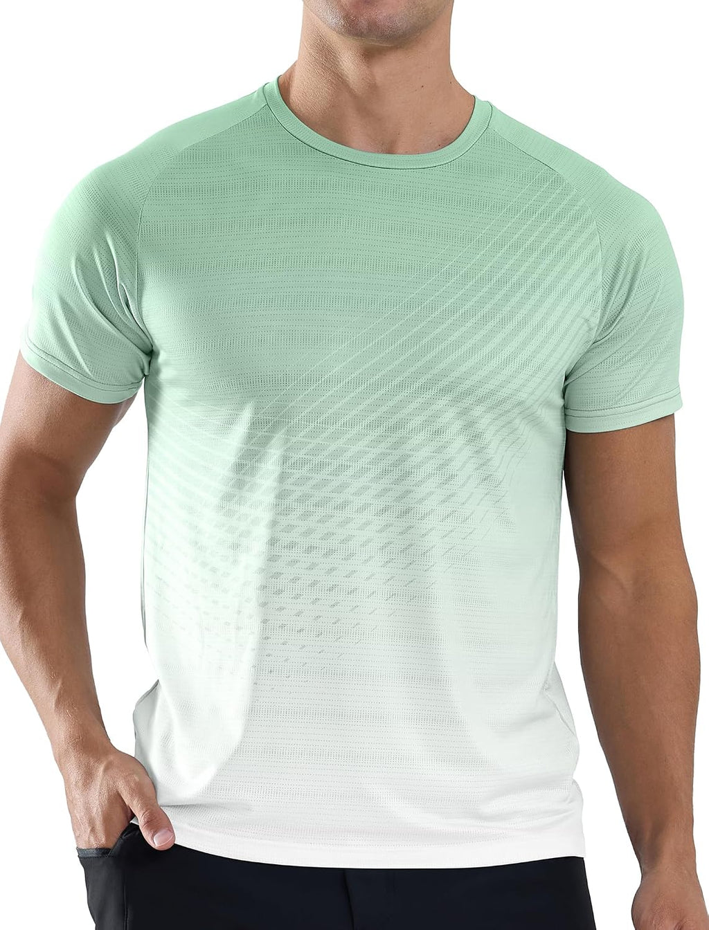Men's Athletic Running T-Shirts Quick Dry Gym Workout Shirts Sports Tops