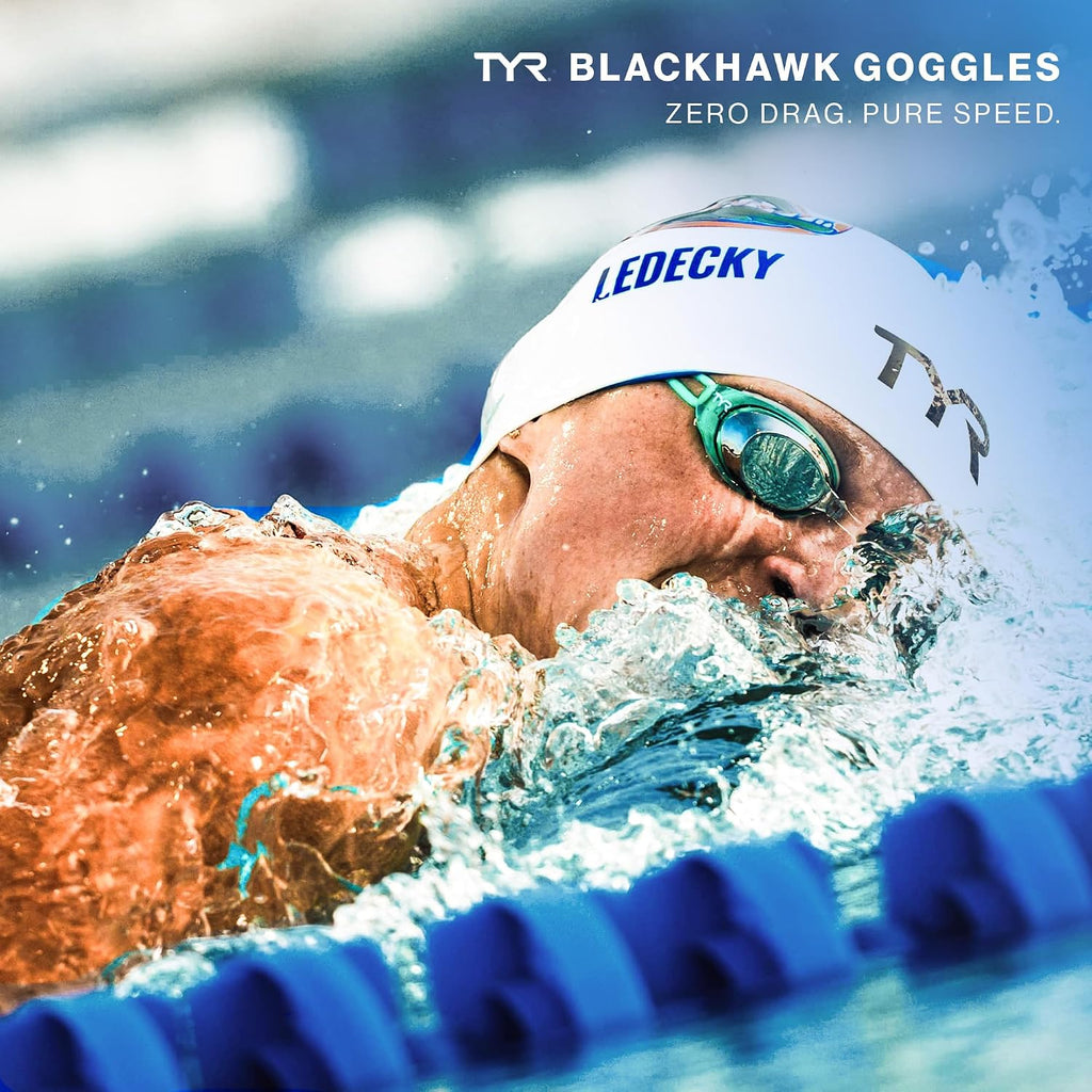 TYR Adult Blackhawk Racing Goggles - Streamlined Performance Swim Goggles