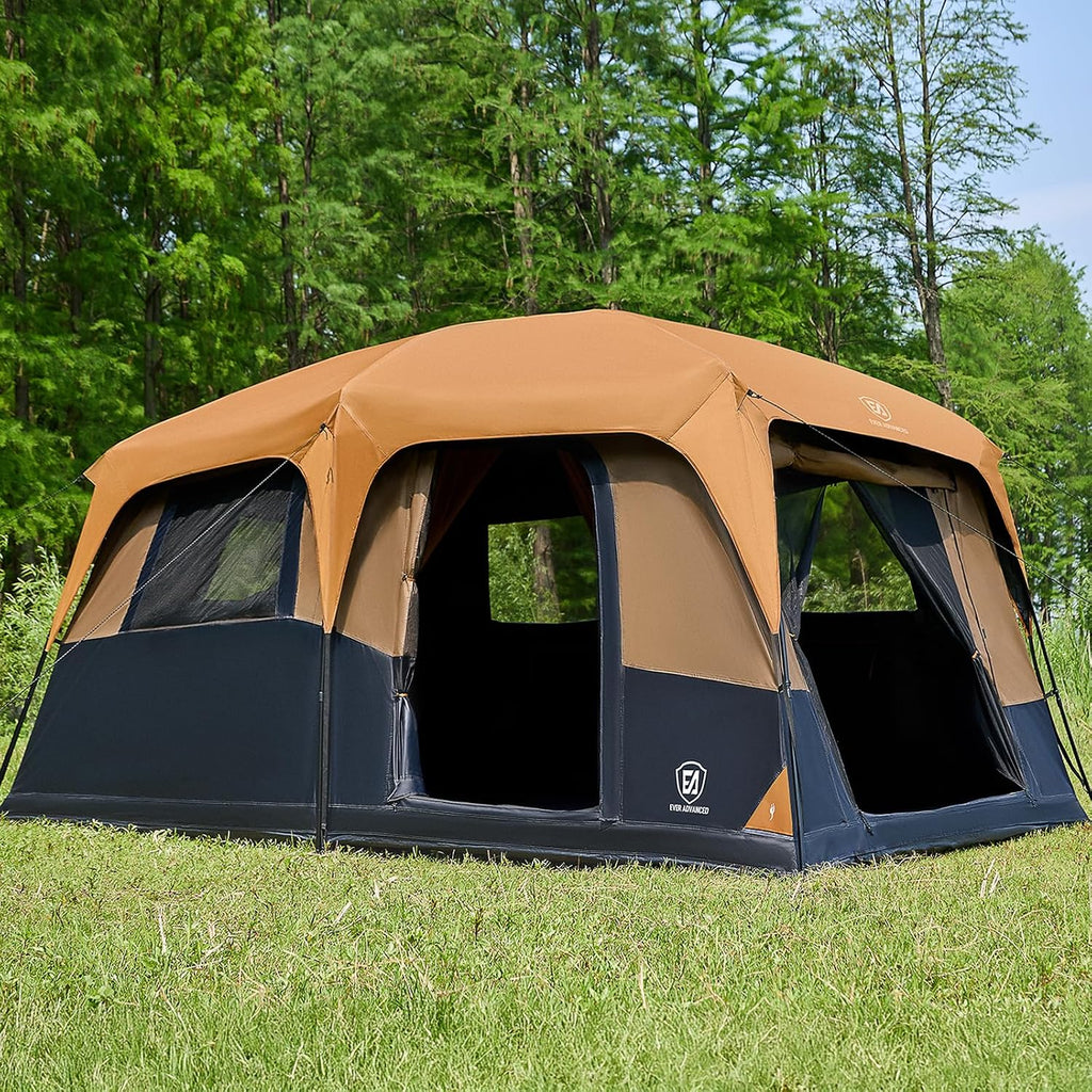 EVER ADVANCED 8/10 Person Camping Blackout Design Tent