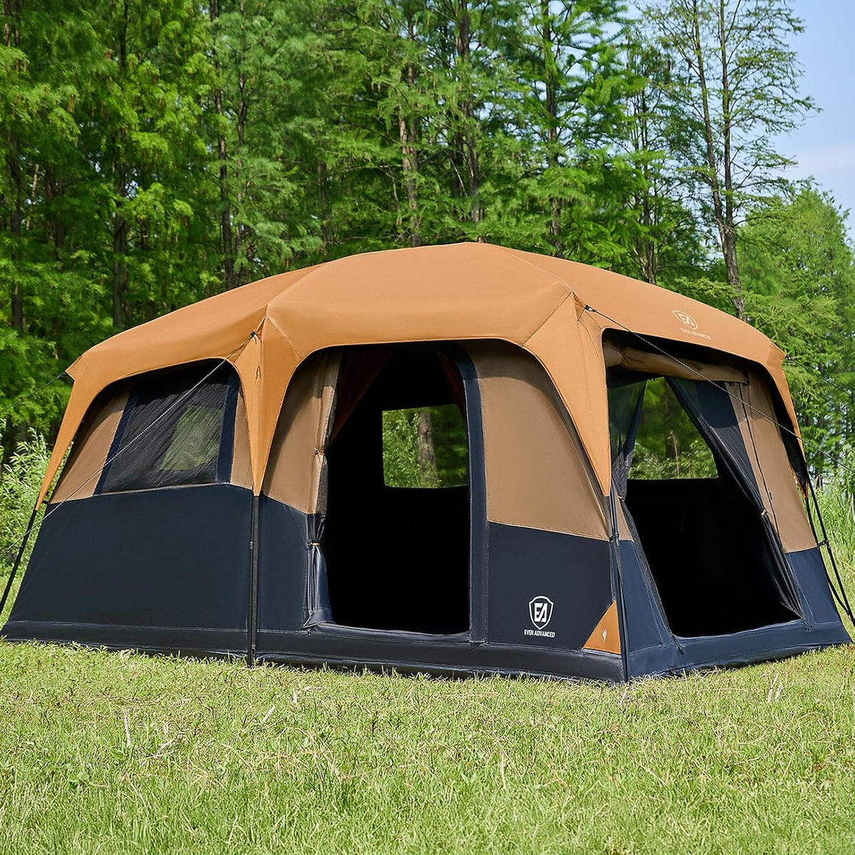 EVER ADVANCED 8/10 Person Camping Blackout Design Tent