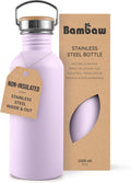 Bambaw 32 oz Stainless Steel Water Bottle Lavender, Non Insulated Metal Water Bottle with Handle, Large, Stainless Steel – Lavender Haze