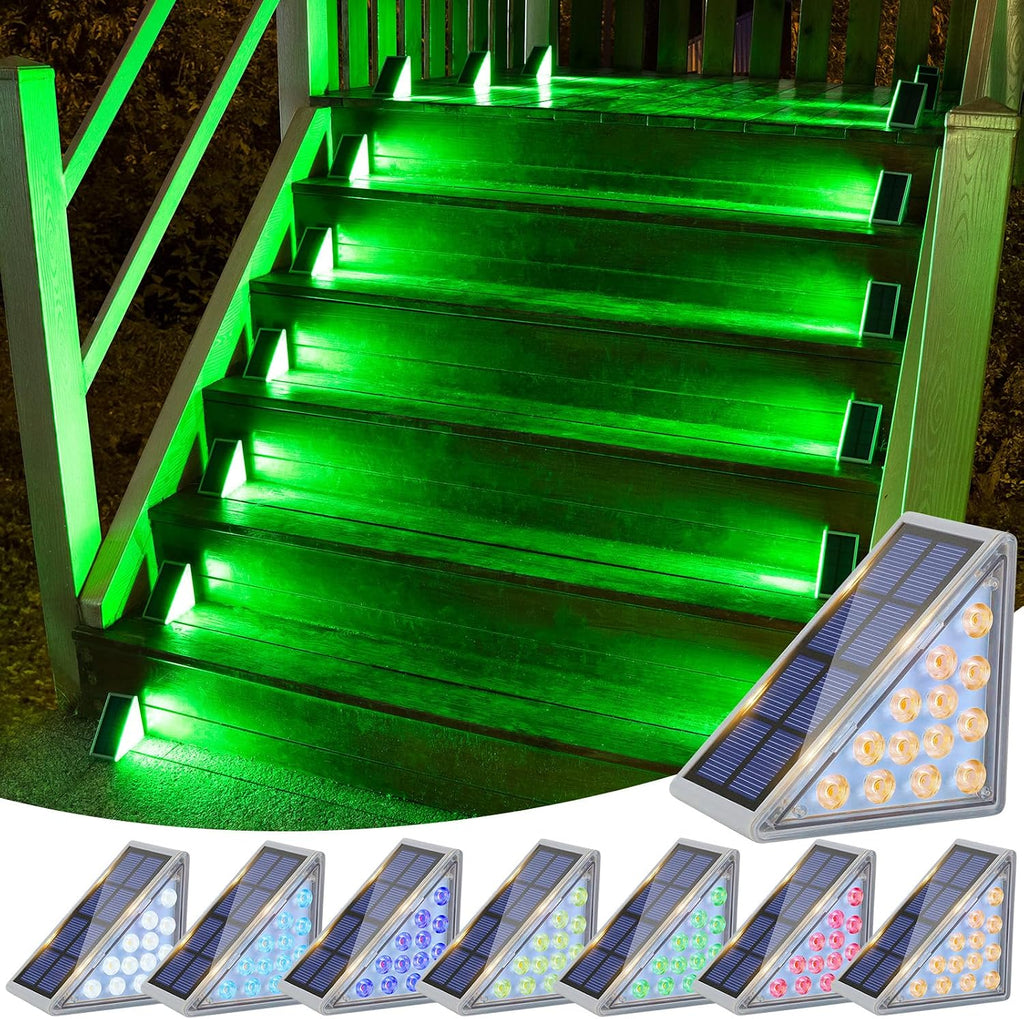 VOLISUN Solar Stair Lights 6 Pack, Solar Step Lights Outdoor Waterproof
