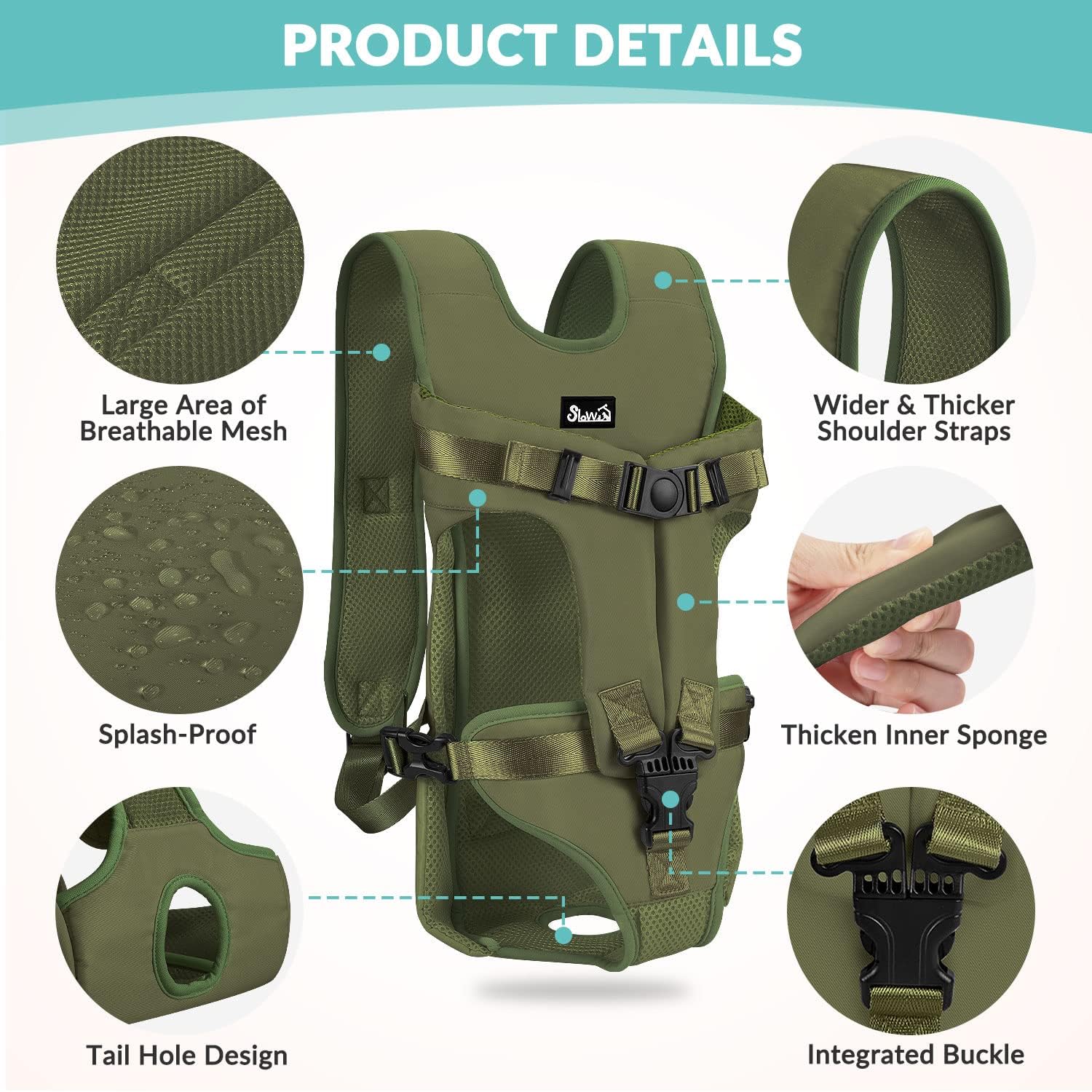 Lukovee Dog Backpack Carrier, Adjustable Front Carrier for Small Breeds