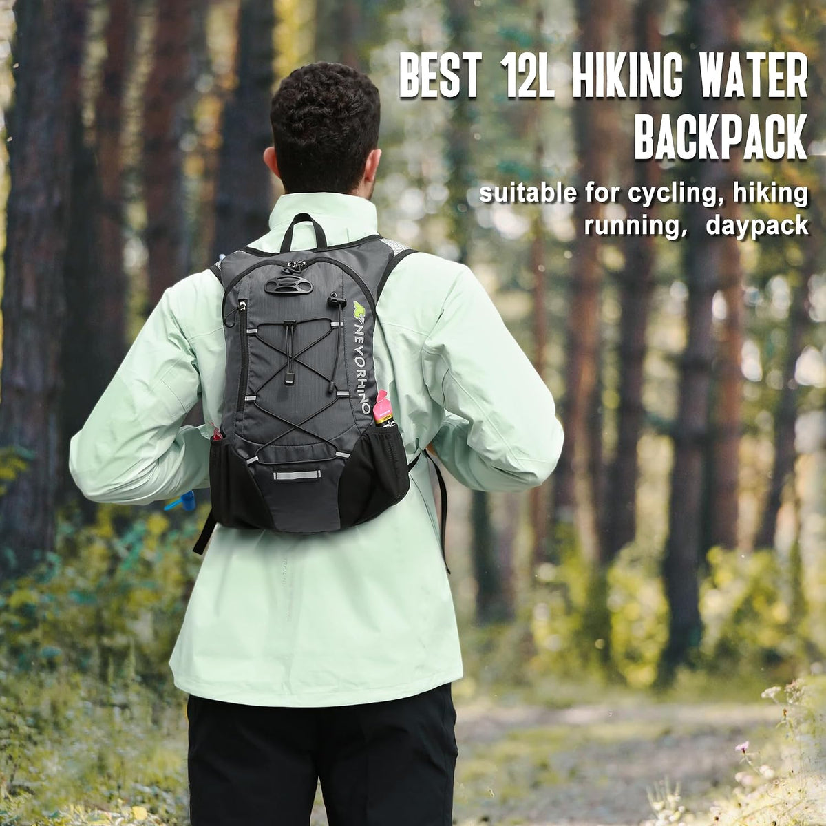 Lightweight Hydration Backpack, Running Backpack with 2L Water Bladder