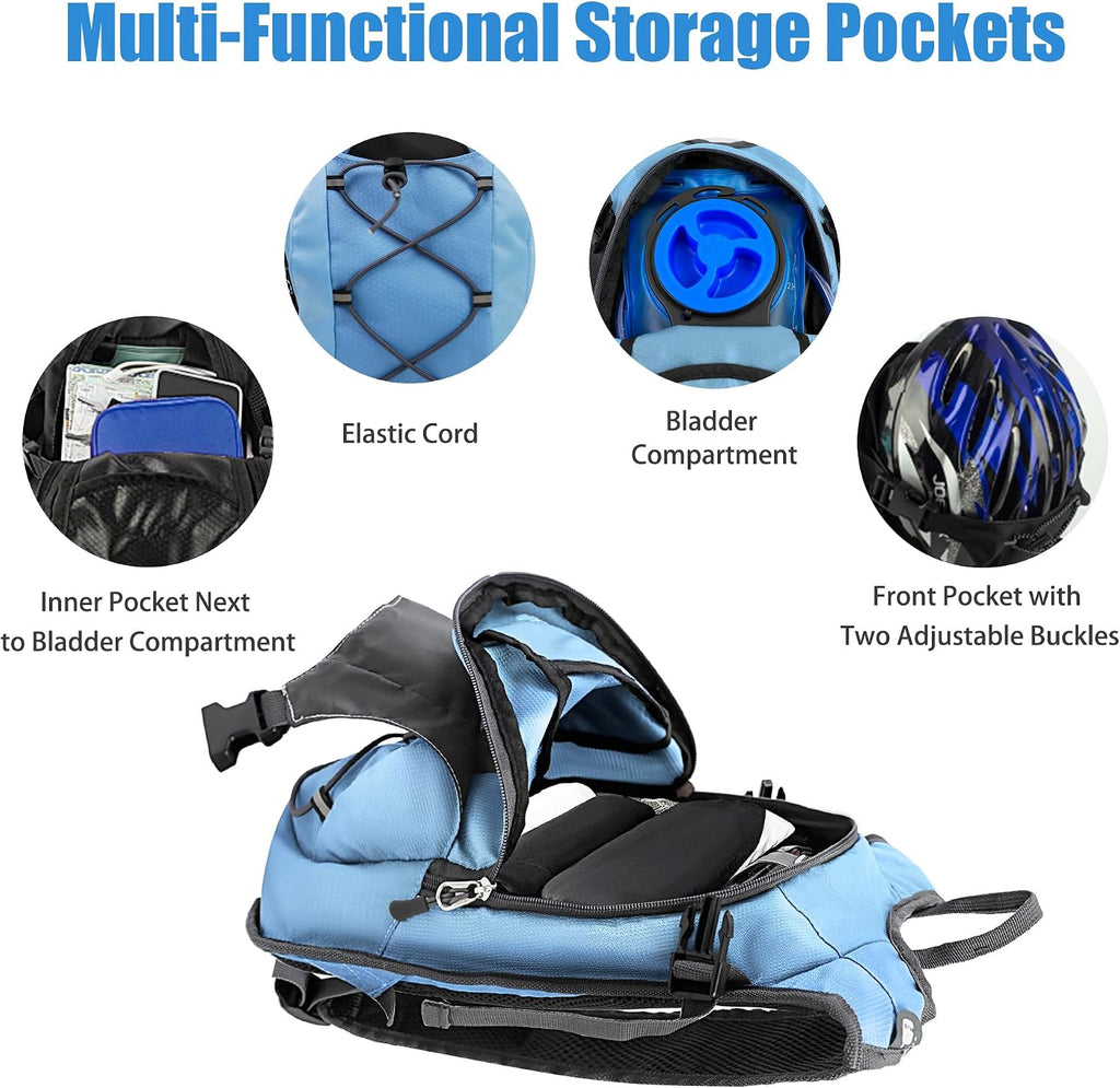 Zavothy Hydration Backpack with 2L Hydration Bladder Water Backpack for Hiking Hydration Pack for Running Cycling Hiking