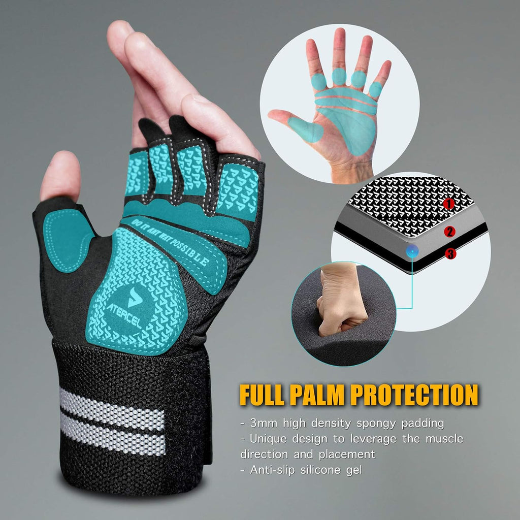 ATERCEL Workout Gloves Women with Wrist Support for Gym and Weight Lifting
