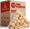 USKICH 150Pcs Fire Starter,Fire Starters for Campfires,Fireplace, Pellet Stove & Wood, Fire Pit, Smoker, BBQ, Chimney, Pizza Oven - Fire Starters for Grill, Charcoal Starter, for Men