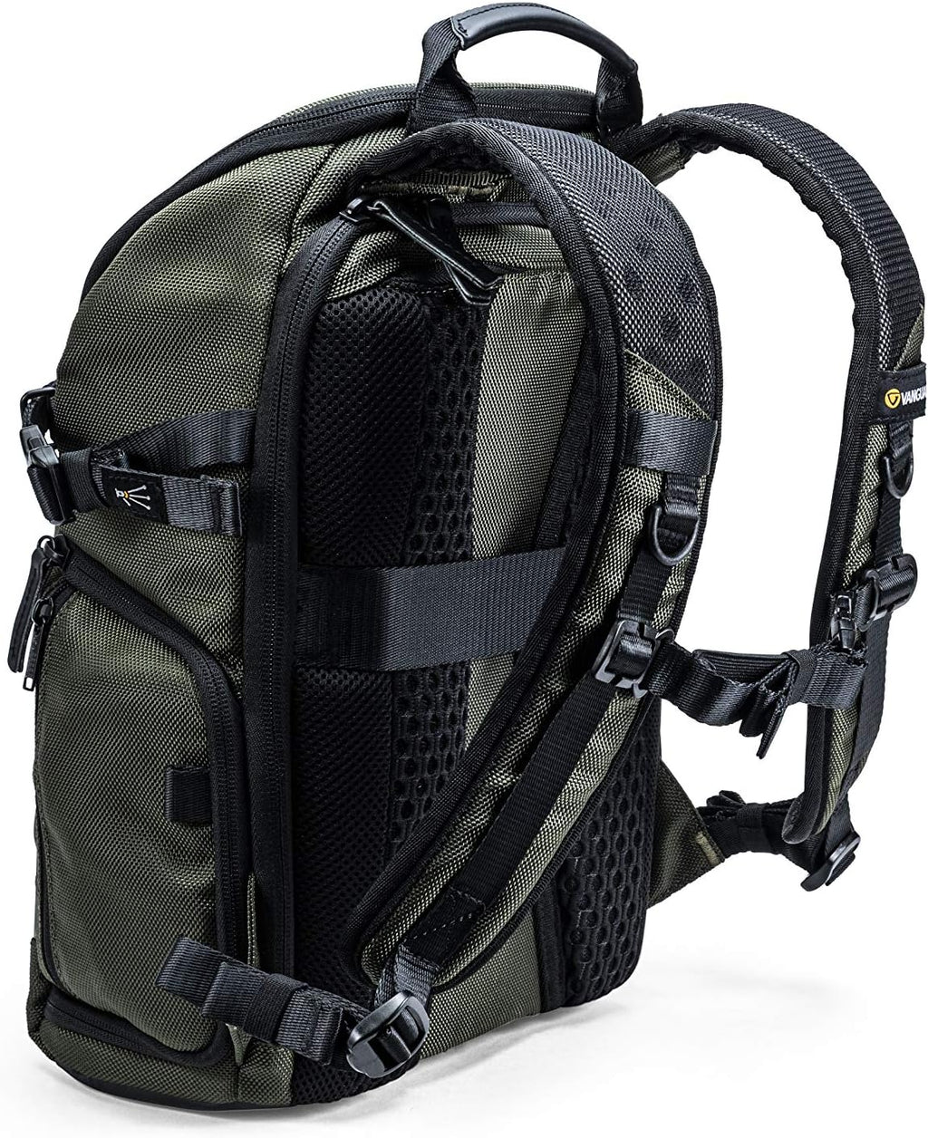 VANGUARD VEO Select 37BRM Camera Backpack - Green, Rear Access, Multi-Access, 9.7" Tablet Storage, Tripod Carry