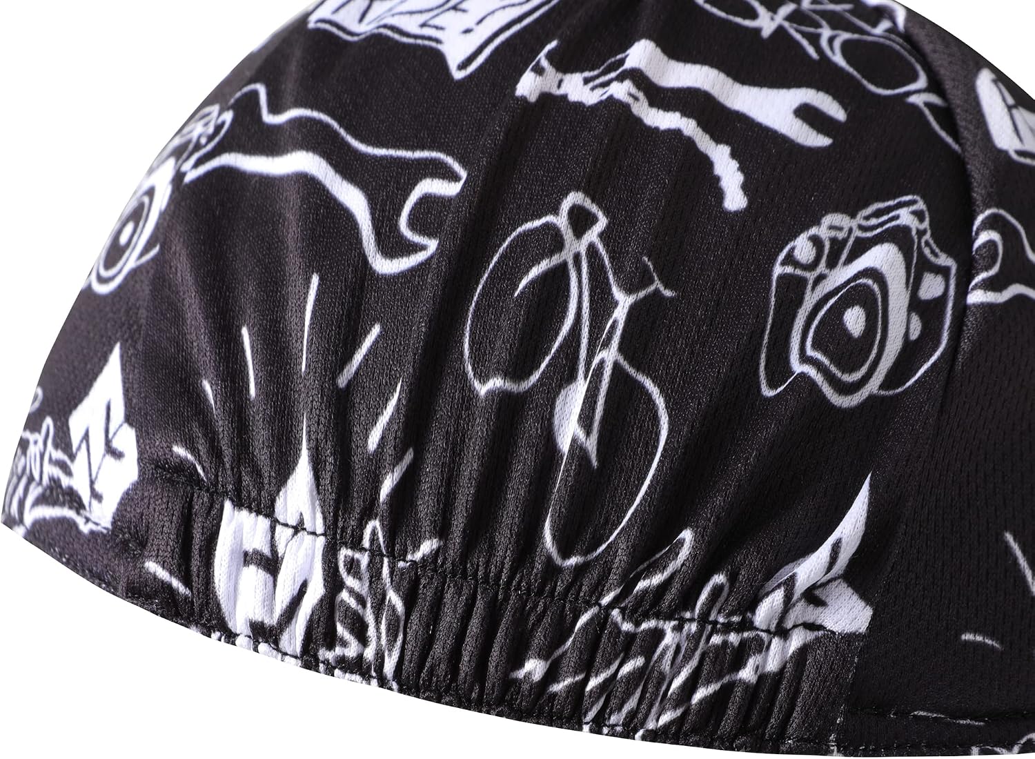 Black Cycling Cap - Polyester Funny Cycling Hat-Under Helmet - Cycling Helmet Liner Breathable&Sweat Uptake
