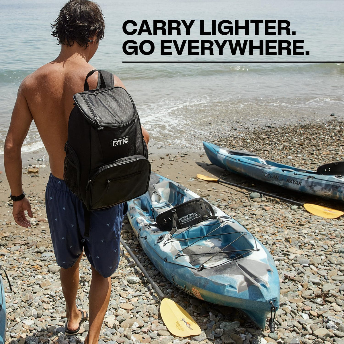 RTIC Lightweight Backpack Cooler Soft Insulated Portable Bag for Lunch, Beach, Drink, Beverage, Travel, Camping, Picnic, Car, Hiking,
