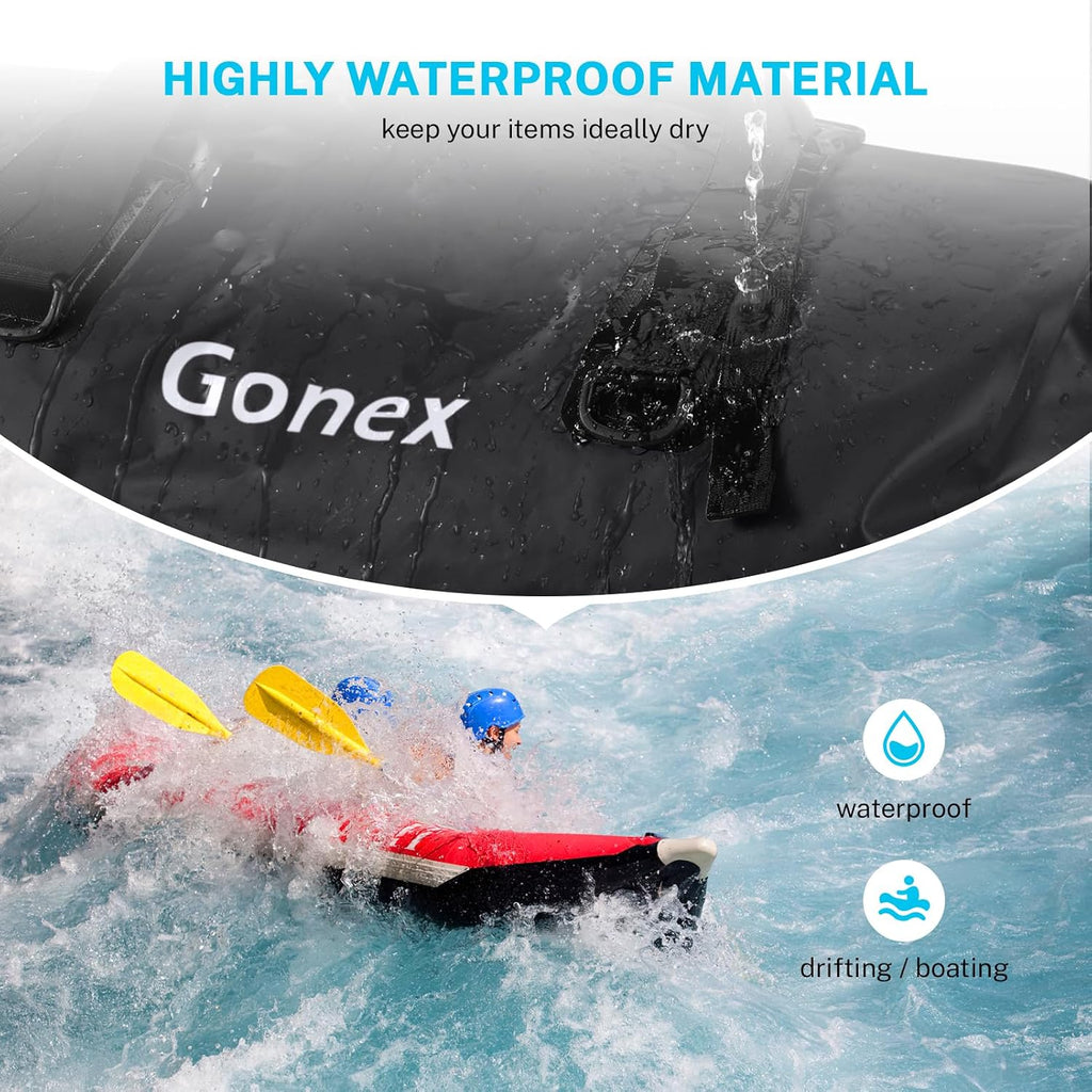 Gonex Waterproof Duffel Bag, 40L/60L/80L Roll-Top Travel Kayaking Dry Bag