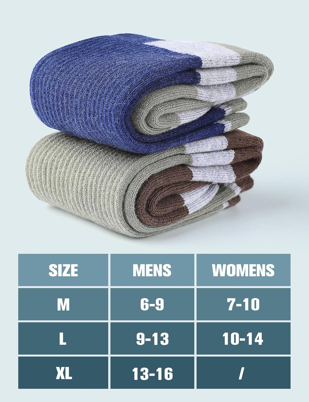 Wool Hiking Socks for Men - Women Lightweight Crew Merino Wool Socks with Cushion for Camping Hunting Work,4 pack