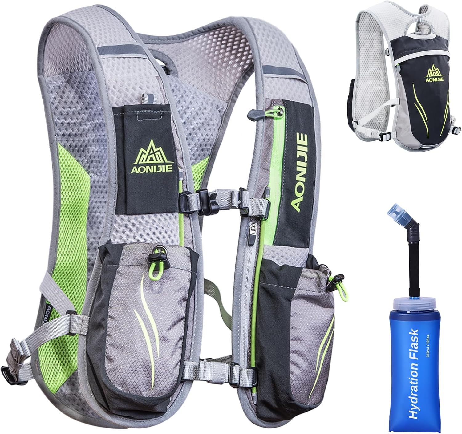 Azarxis Running Water Bottles Flask BPA Free Leakproof Hydration Vest Packs Waist Belt Replacement for Triathlon Marathon Hiking Cycling Climbing Runner