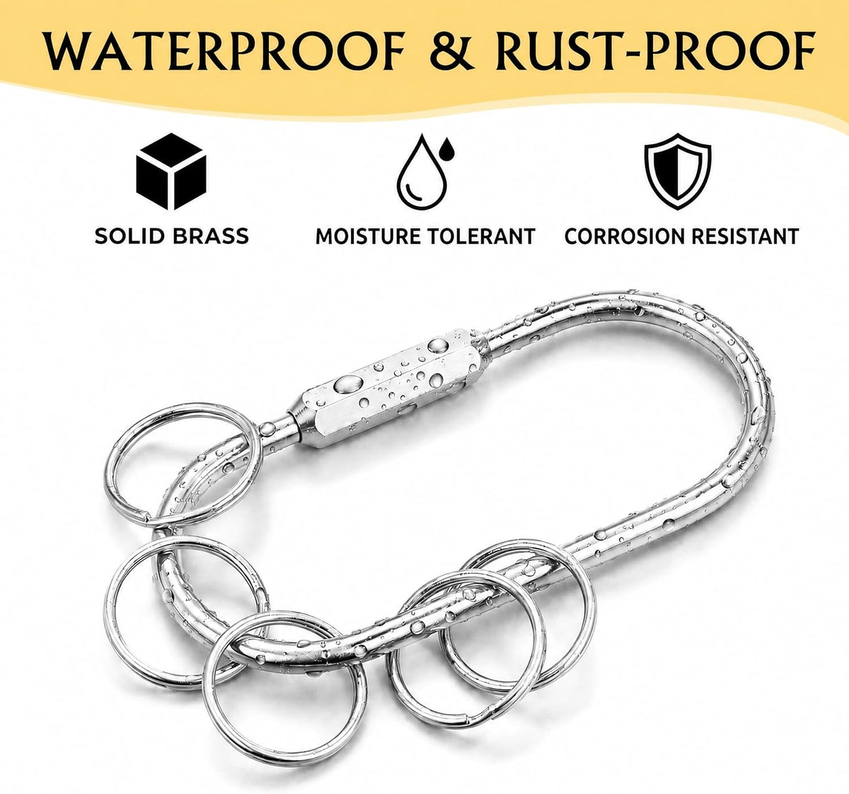 Tiezzi Gold Brass Key Rings, 10 Pack Keychain with 10 Flat Rings Carabiner Clip, Screw Lock Keys Organizer, Purse Bag Accessories Charms Holder for Handbags, Doll, Car Keys - Medium Size,Silver