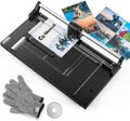 CGOLDENWALL A4 Rotary Paper Trimmer, 12 Sheets, w/Extra Blade & Gloves, for Cardstock Photo, Heavy Duty Paper Cutter for Offices Schools Crafts (14.9 Inch Cut Length)