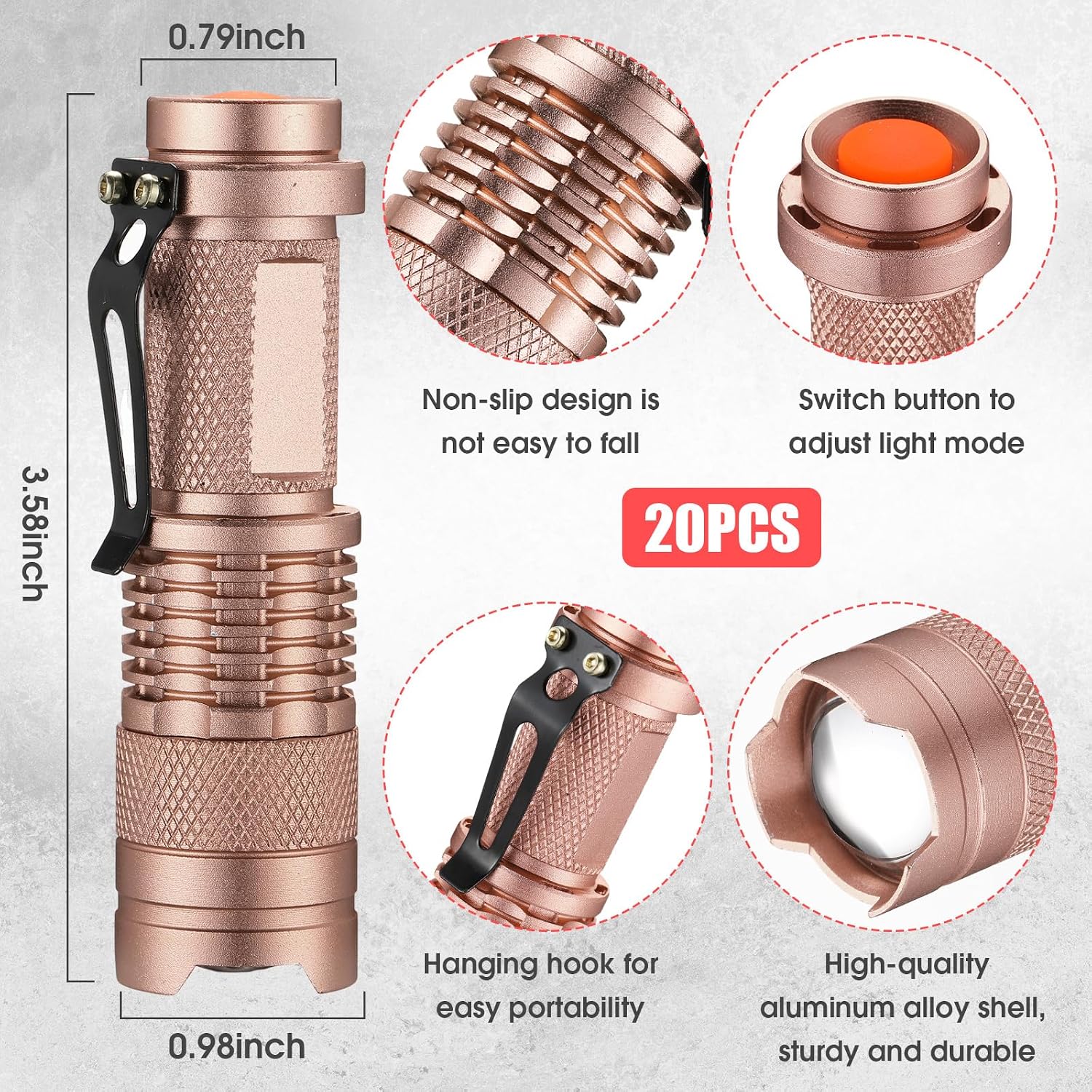 Fumete 20 Pack Mini LED Tactical Flashlights