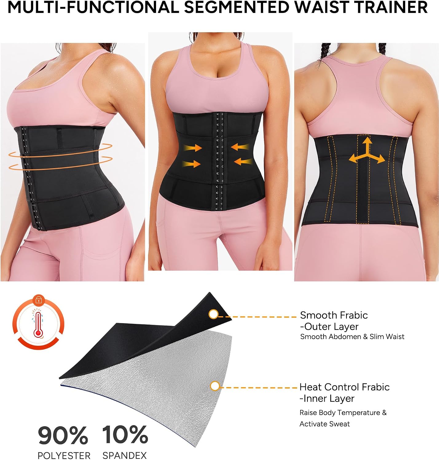 LEINIDINA Waist Trainer for Women Corset Shapewear Cincher Waist Trimmer