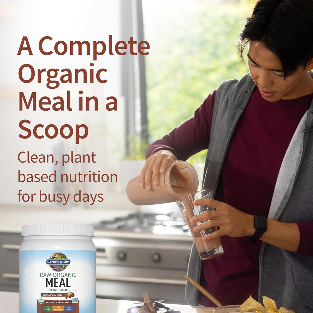 Garden of Life Raw Organic Meal Protein Powder, Vanilla Chai, 14 Servings