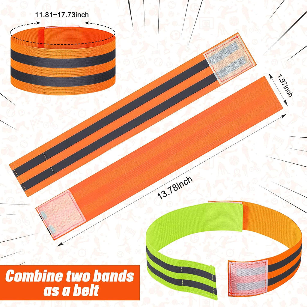 100 Pcs Reflective Arm Bands for Night Walking Reflector Bands Wrist Arm Ankle Leg High Visibility Reflective Gear Safety Reflector Tape Straps for Cycling and Running