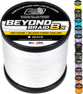 Beyond Braid Braided Fishing Line -Super Strong - Abrasion Resistant - No Stretch -Blue Camo, Moss Camo, White, Green, Pink, Blue, 4 Strand 8 Strand