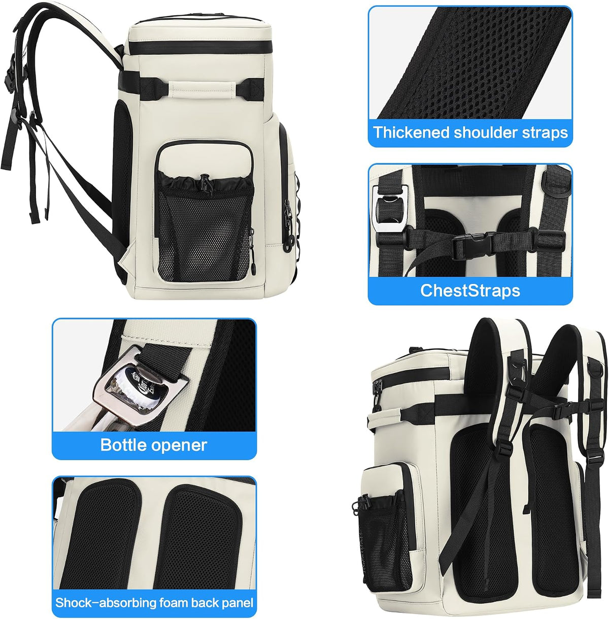 Large 60 Can Insulated Waterproof Leakproof Cooler Backpack