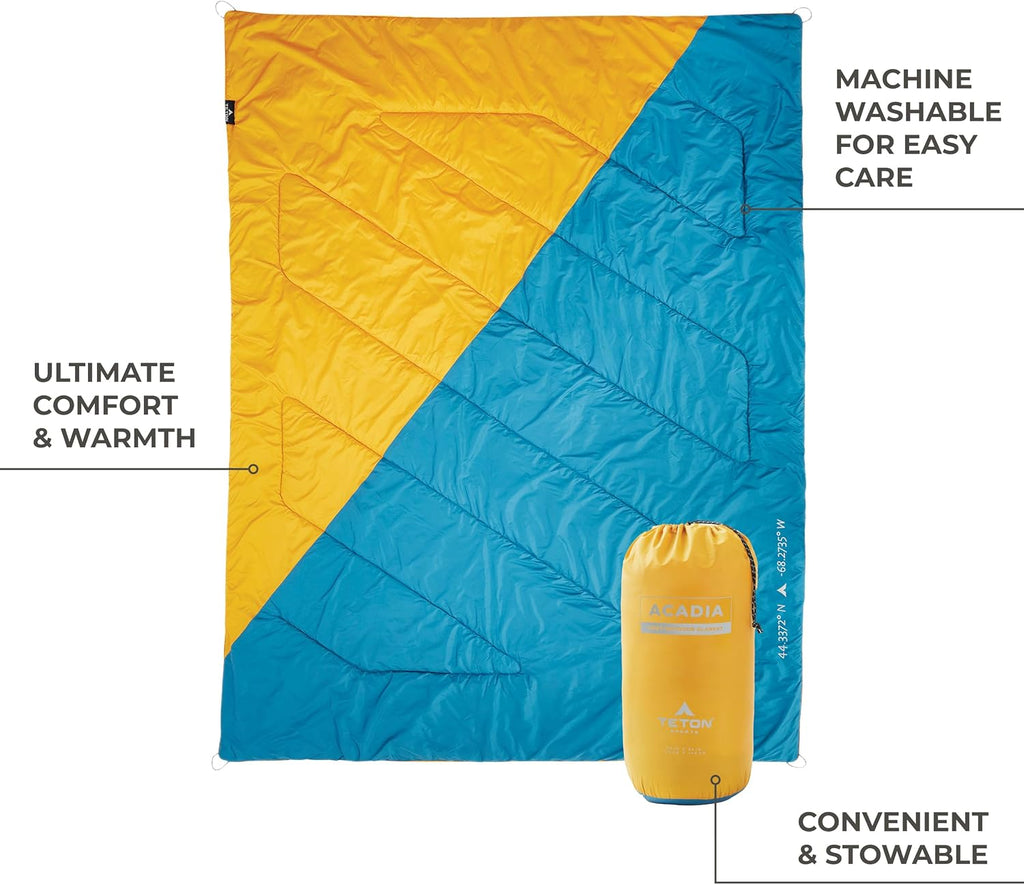 Teton Acadia Camp Blanket, Outdoor Blanket, Machine Washable, Picnics, Car Camping, Overlanding, Outdoor Adventure