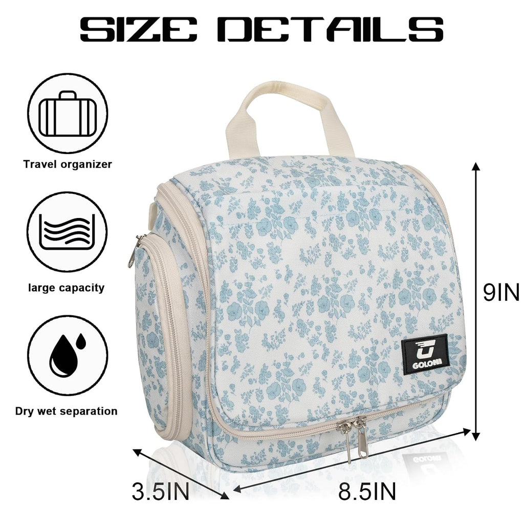 Goloni Hanging Toiletry Bag for Men Women, Water-Resistant Organizer