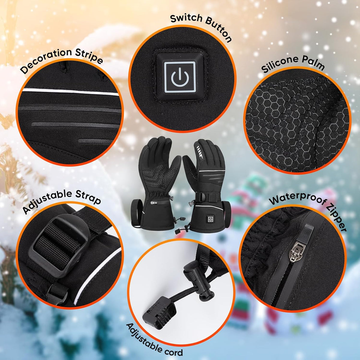 Rechargeable Heated Gloves for Men & Women Electric Thermal Gloves
