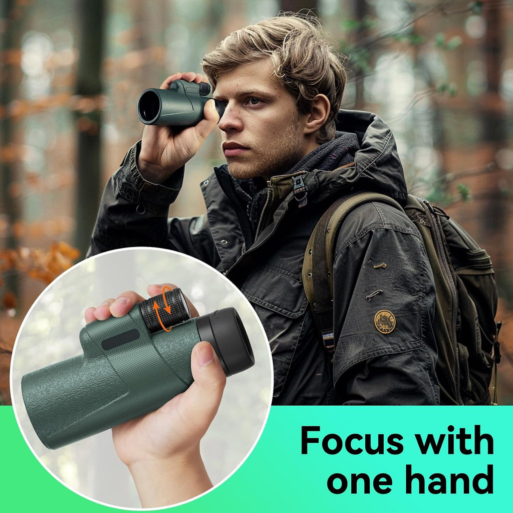 12x50 HD Monocular for Adults High Powered with BAK4 Prism & FMC Lens,Lightweight with Smartphone Adapter, High Powered Monocular with Clear Low Light Vision for Star Watching, Bird Watching, Hiking