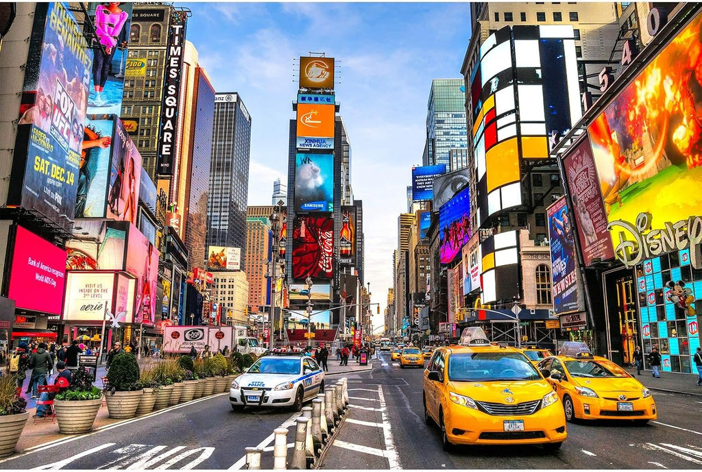 7x5ft New York City Backdrop Times Square Street Modern Skyscrapers Photography Background Birthday Party Banner Video Broadcast Decorations Travel Decor Children Adults Studio Prop Decor