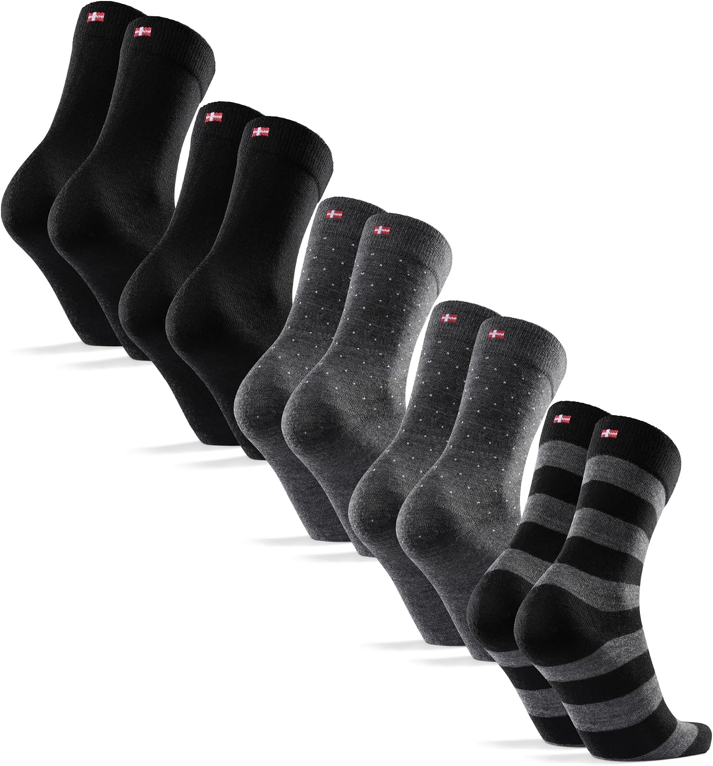DANISH ENDURANCE Merino Wool Dress Socks, Lightweight & Thin, 3 & 5-Pack