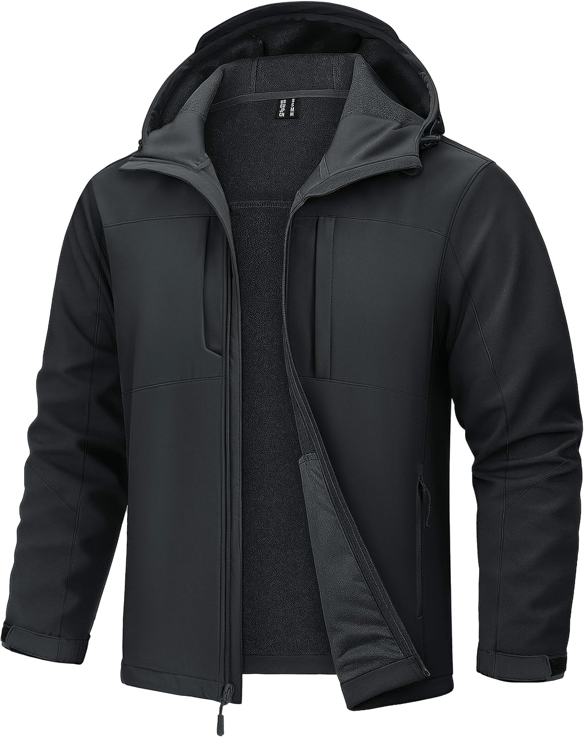 TACVASEN Men's Hooded Softshell Waterproof Fleece Lined Lightweight Jackets