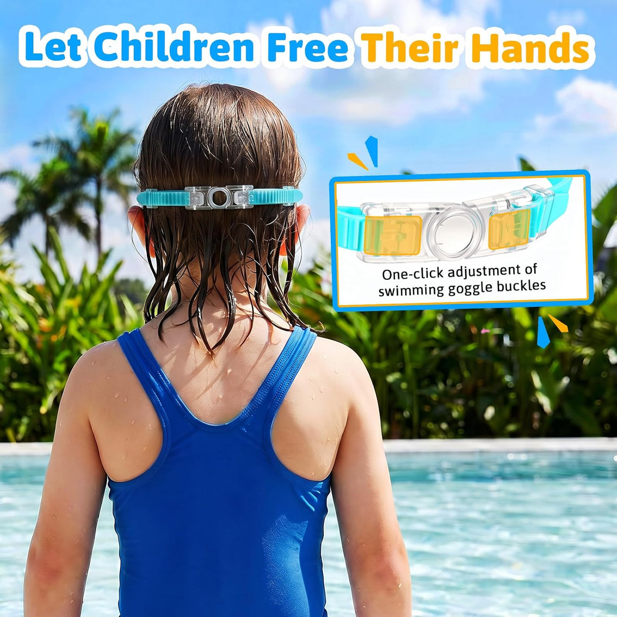 DANZHANG 2 Pack Kids Goggles with Nose Cover,Swim Goggle with Earplugs