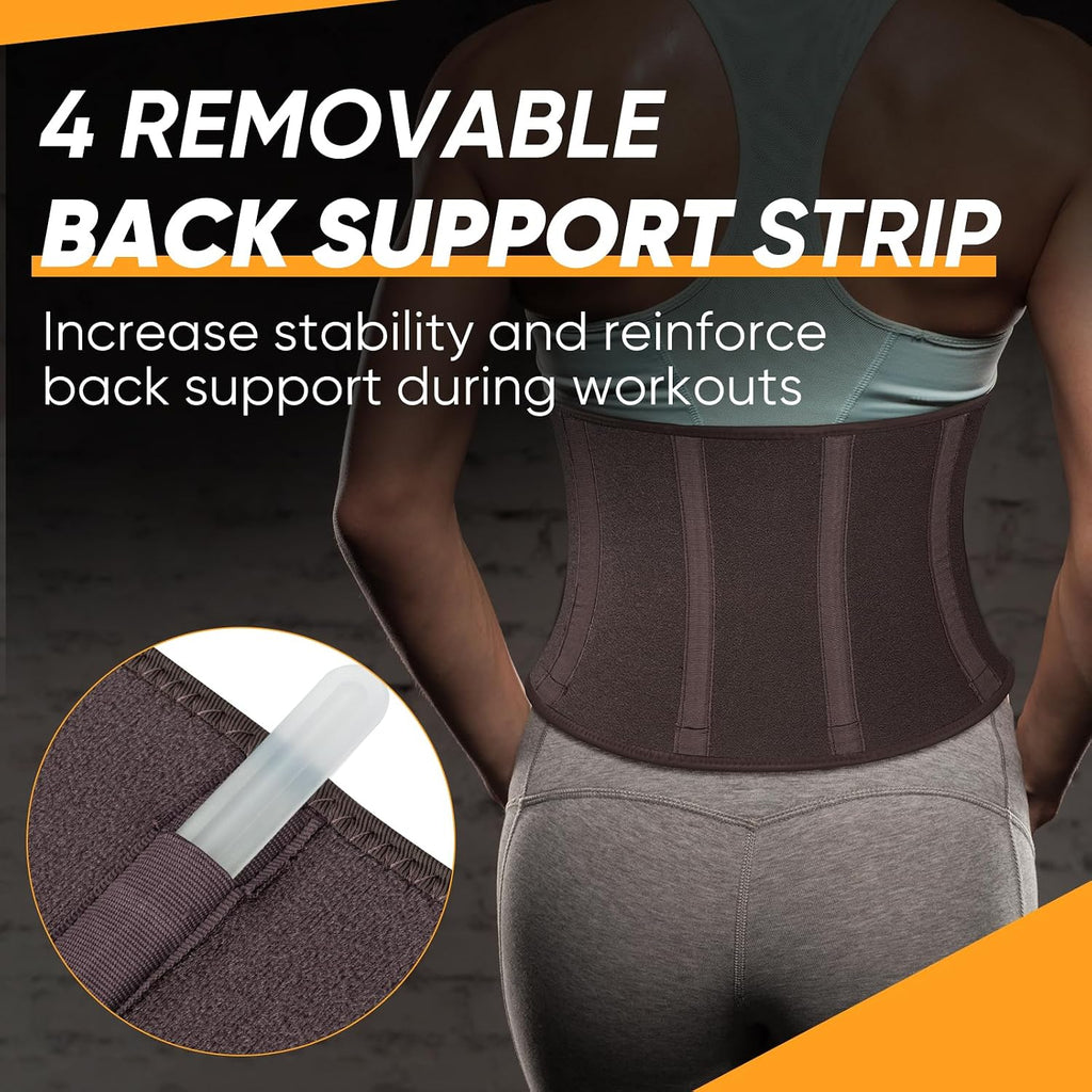 APEXUP Waist Trainer for Women Lower Belly Fat, Men Sweat Band, Stomach Wrap, Waist Trimmer with Removable Lumbar Support