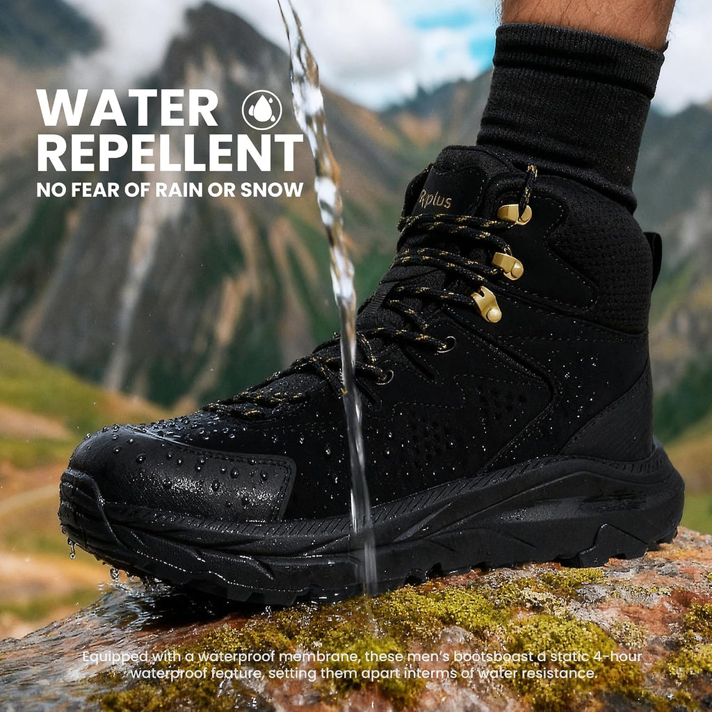 Men‘s Waterproof Hiking Boots, Slip-Resistant All-Terrain Grip