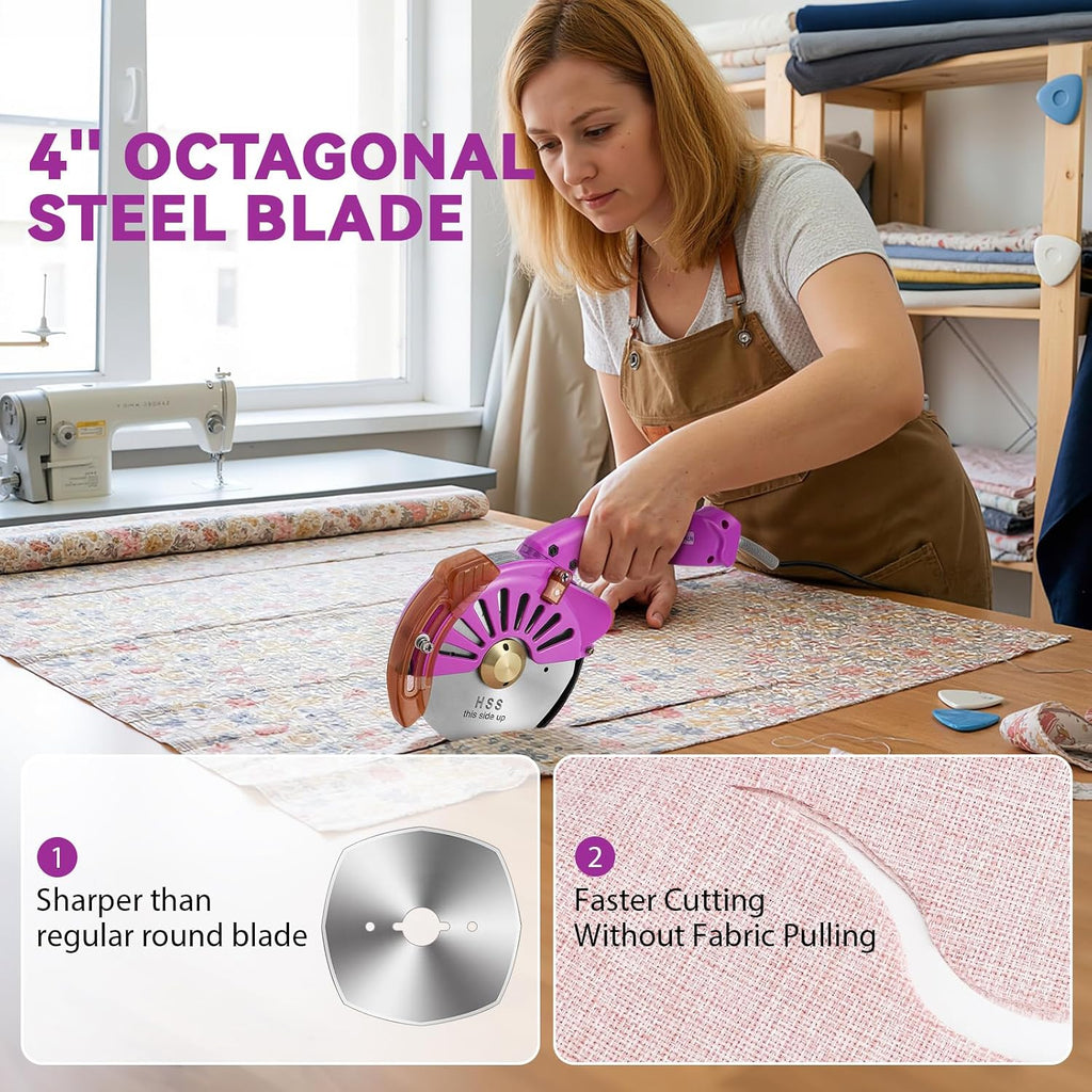 BAOSHISHAN 100mm Plug-in Electric Fabric Rotary Cutter Heavy Duty