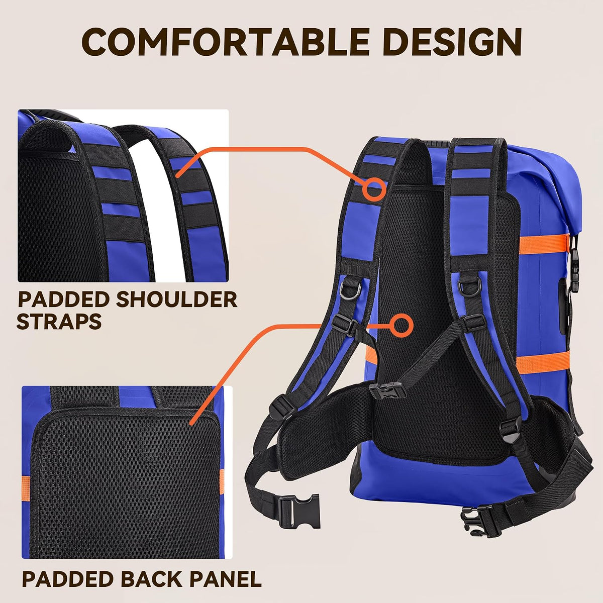 HEETA Dry Bags Waterproof Backpack 40L for Men & Women, Roll Top Heavy Duty