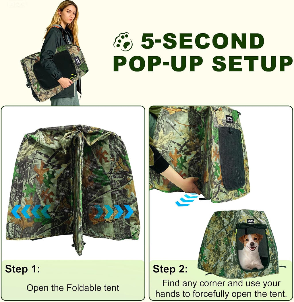 Pop Up Dog Tent Portable Cat Tent Outdoor Camping House with Washable Pad