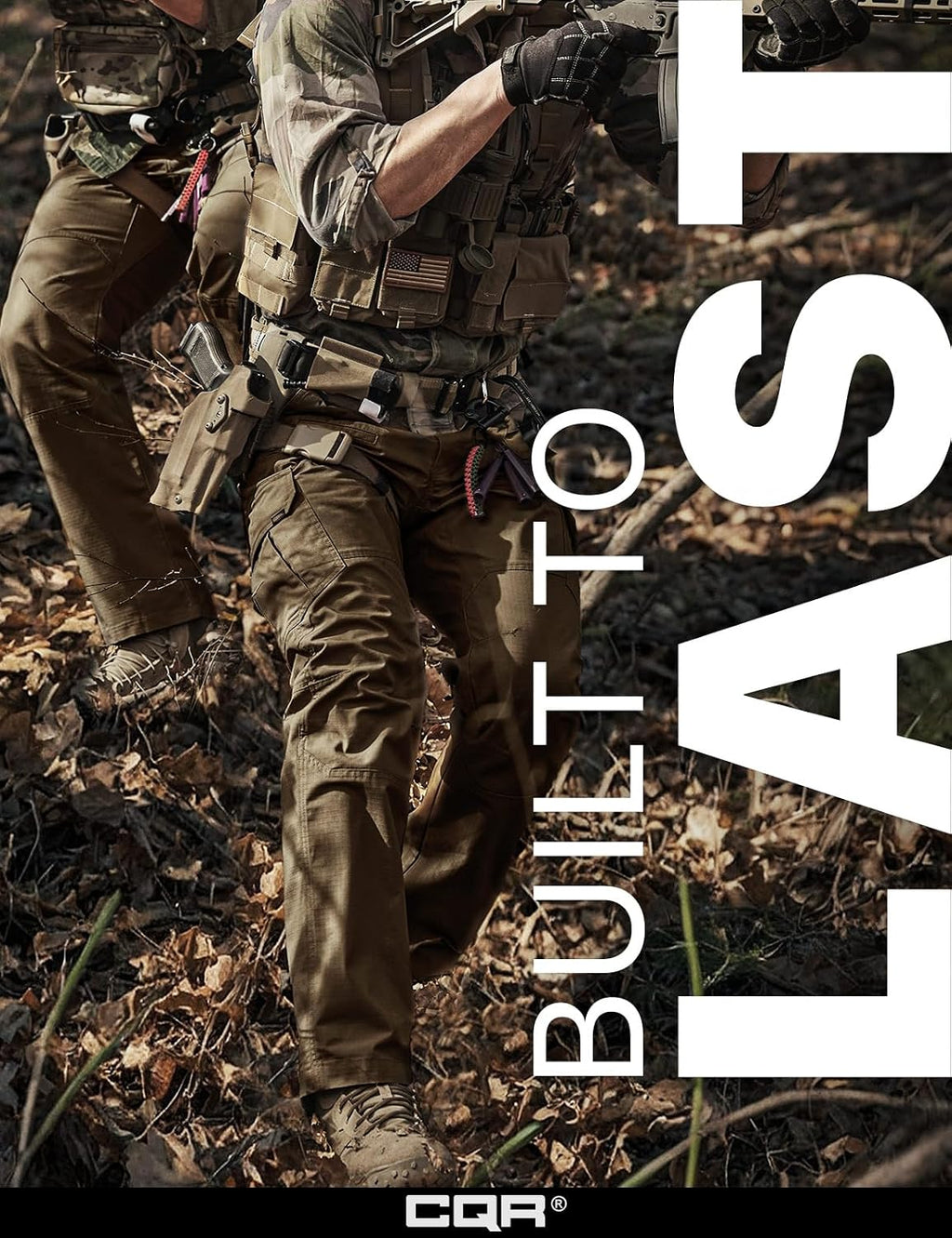 CQR Men's Tactical Pants, Water Resistant Ripstop Cargo Pants, Lightweight EDC Work Hiking Pants, Outdoor Apparel
