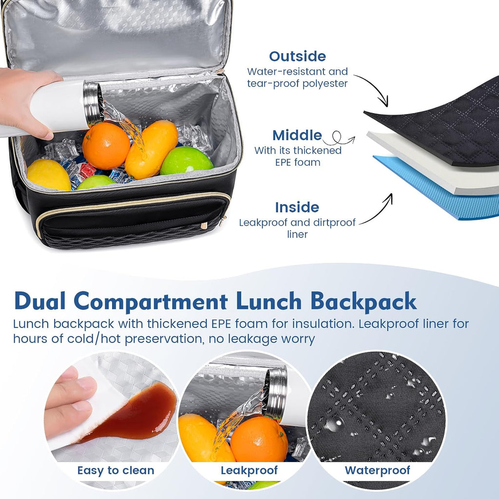 Backpack Cooler Lunch Box Backpack Double Decker Soft Cooler Bag