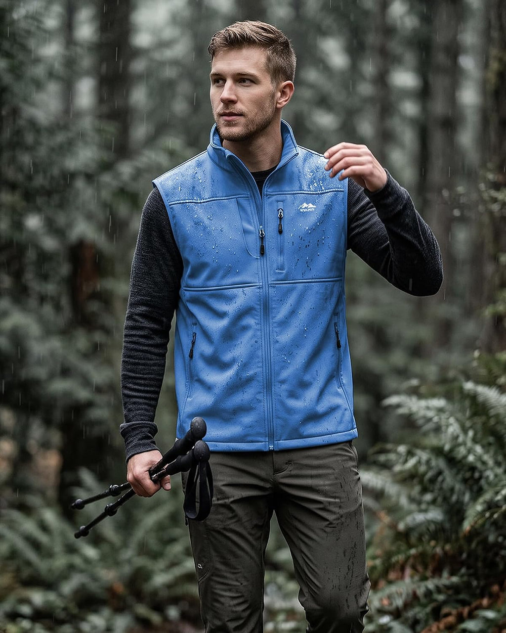 WULFUL Men's Golf Vest Windproof Lightweight Outerwear Sleeveless Jacket
