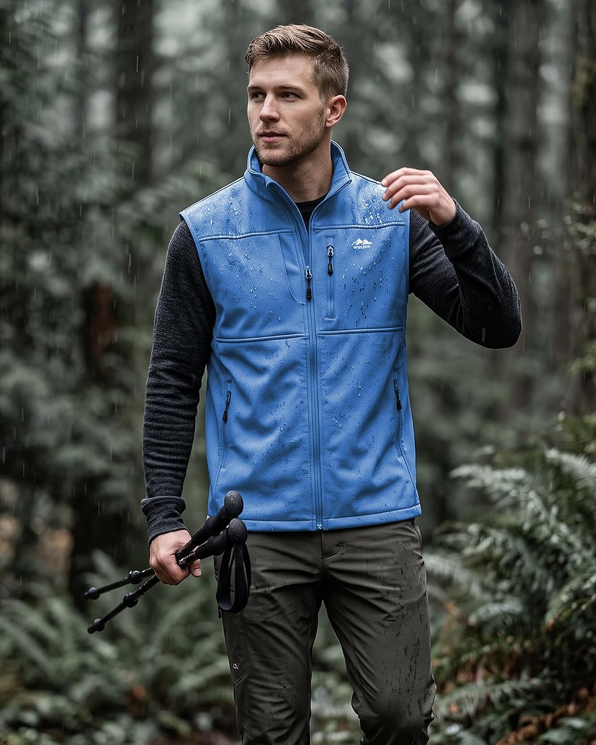 WULFUL Men's Golf Vest Windproof Lightweight Outerwear Sleeveless Jacket